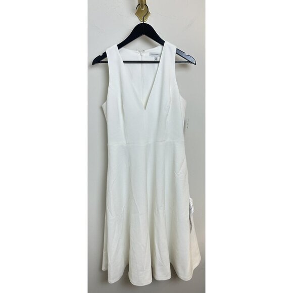 DRESS THE POPULATION Catalina Fit & Flare Cocktail Dress in Off-White Size Large - Picture 4 of 11